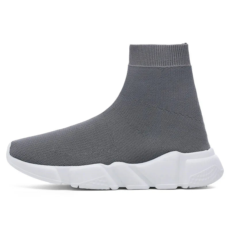 2025 Spring Sneakers For Men Black Slip-On Non leather Casual Shoes High Top Laceless Footwear Light Sock Shoes Fashion Unisex