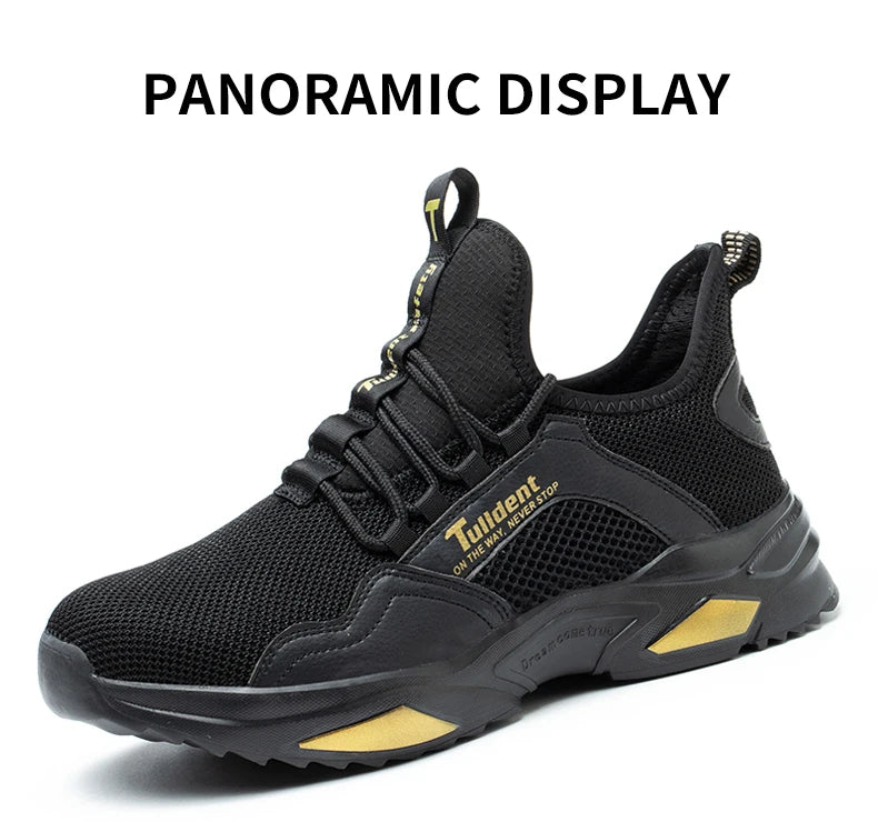 Safety Shoes Men Anti-Smashing Steel Toe Cap Puncture Proof Construction Lightweight Breathable Sneaker Work Boots Women Quality
