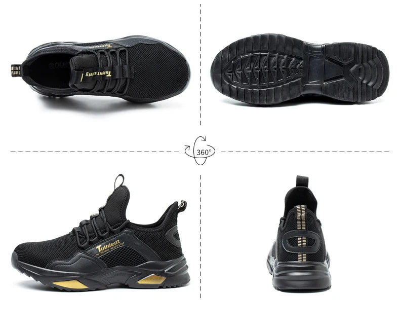 Safety Shoes Men Anti-Smashing Steel Toe Cap Puncture Proof Construction Lightweight Breathable Sneaker Work Boots Women Quality
