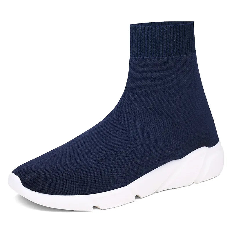 2025 Spring Sneakers For Men Black Slip-On Non leather Casual Shoes High Top Laceless Footwear Light Sock Shoes Fashion Unisex