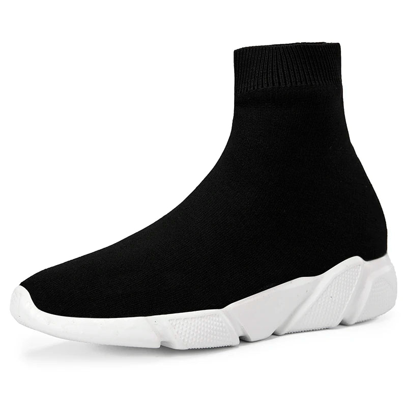 2025 Spring Sneakers For Men Black Slip-On Non leather Casual Shoes High Top Laceless Footwear Light Sock Shoes Fashion Unisex