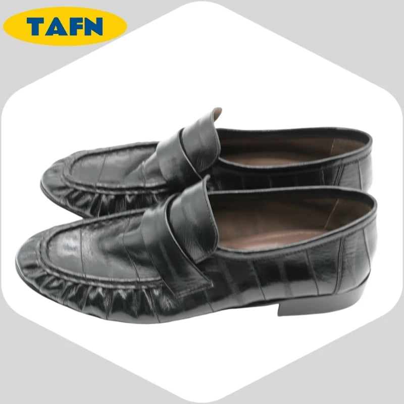 Loafers Slip-on Flat Shoes Trendy Style High-End Good-Looking All-Matching Comfortable Refined and Simple  A40101