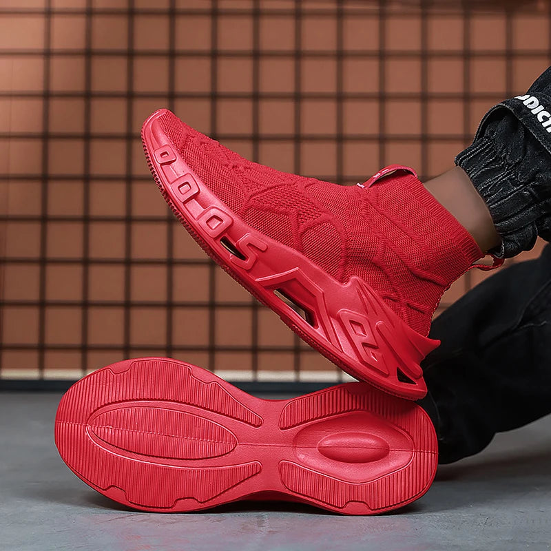 Men's Outdoor Sports Shoes - High-Top Sports Shoes Are Novel and Fashionable, Non-Slip and Durable, Suitable for All Seasons, Versatile Sports Shoes