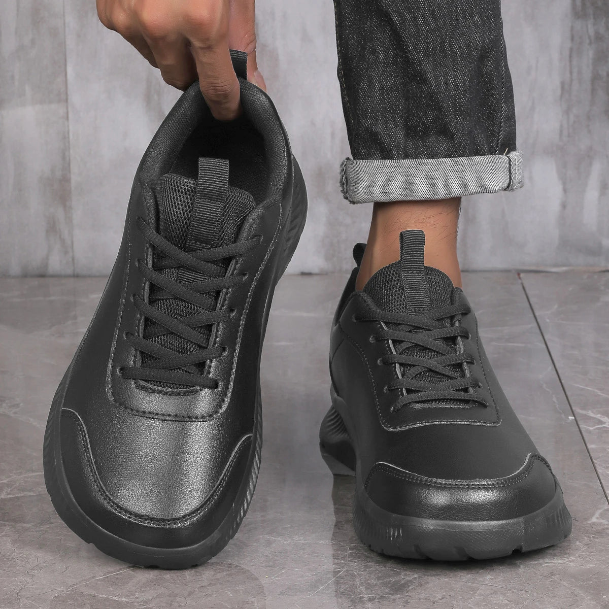 Men's Casual Sneakers Sports Shoes with Comfortable Leather Surface Men's Outdoor Widened Toe Men's Shoes for Men Sneakers