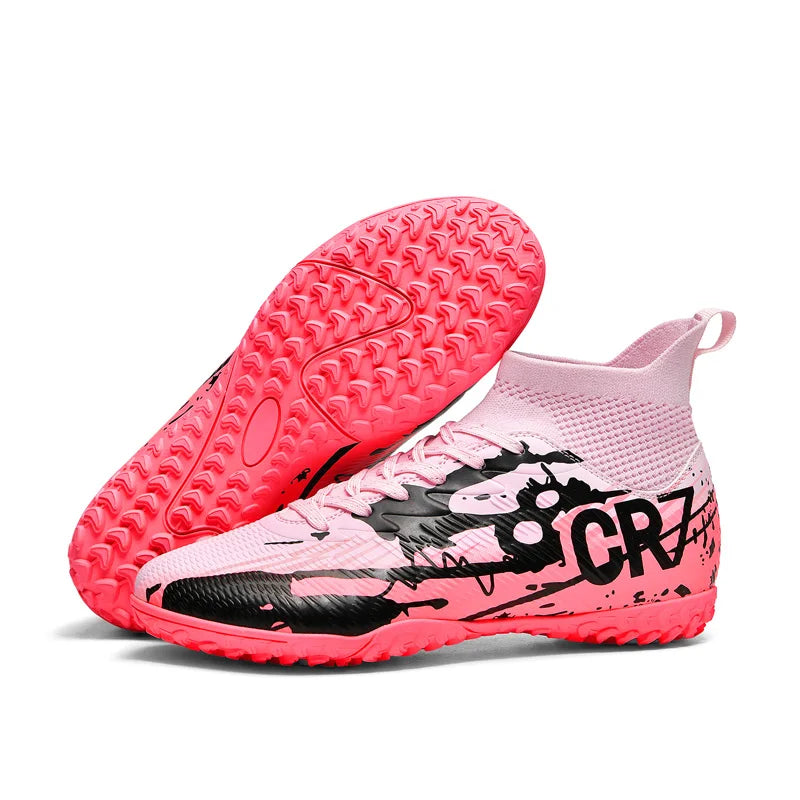 Men Soccer Shoes Cleats Mid-top Non-Slip FG/TF Football Boots Chuteira Campo High-quality Match Sneakers Futsal Indoor