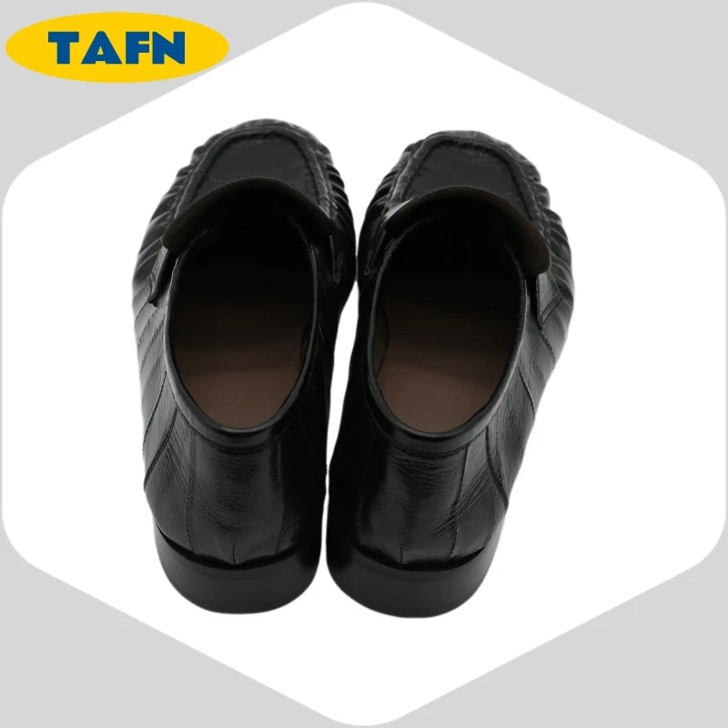 Loafers Slip-on Flat Shoes Trendy Style High-End Good-Looking All-Matching Comfortable Refined and Simple  A40101