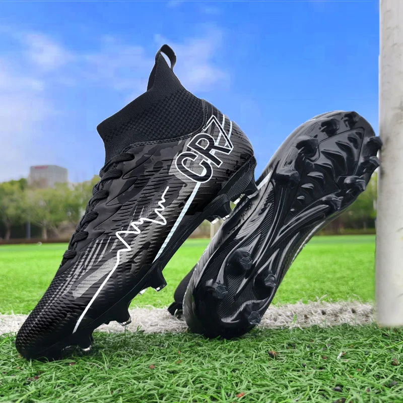Men Soccer Shoes Cleats Mid-top Non-Slip FG/TF Football Boots Chuteira Campo High-quality Match Sneakers Futsal Indoor