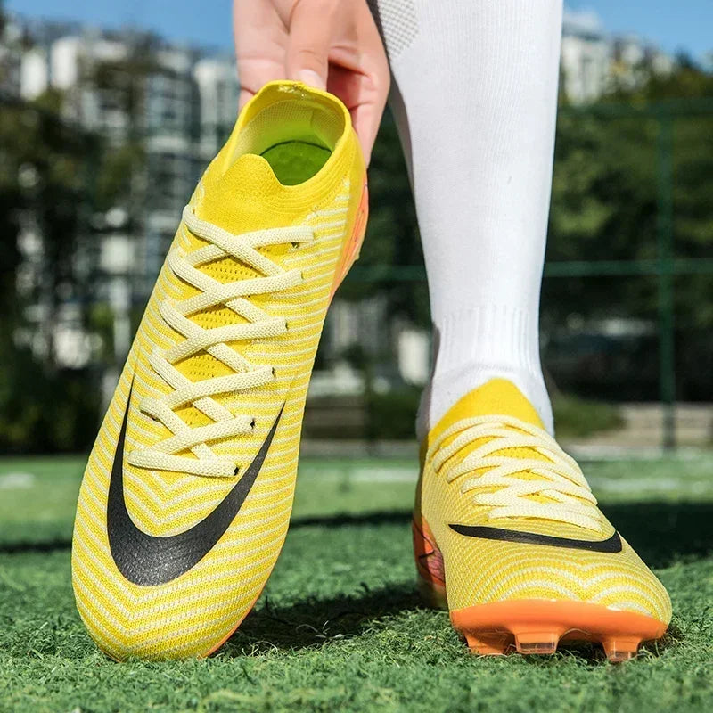 New Men Sport Soccer Shoes Training Boys Football Boots Outdoor Adult  Long Spikes Non Slip Cleats Breathable Match Comfortable