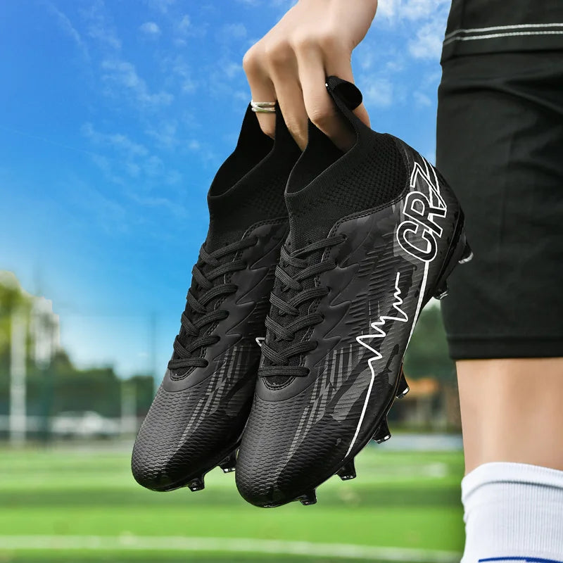 Men Soccer Shoes Cleats Mid-top Non-Slip FG/TF Football Boots Chuteira Campo High-quality Match Sneakers Futsal Indoor