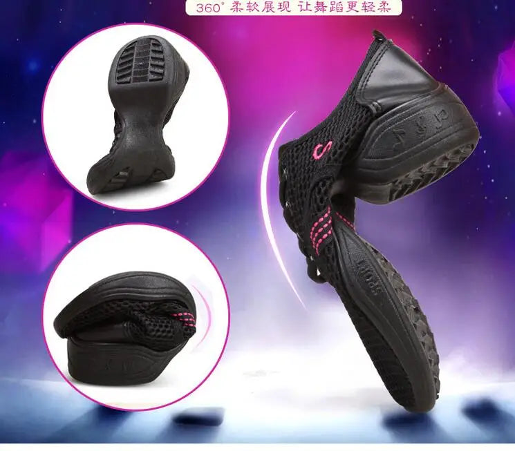 Lightweight Sneakers Fashion Sports Feature Soft Outsole Breathable Running Modern Dance Shoes Sneakers for Woman Practice Shoes
