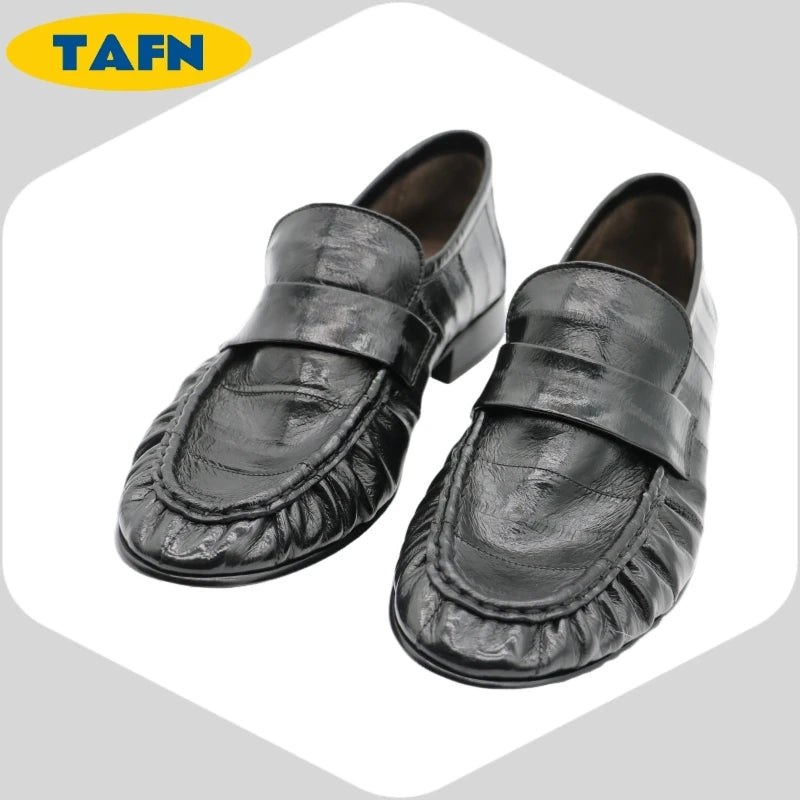 Loafers Slip-on Flat Shoes Trendy Style High-End Good-Looking All-Matching Comfortable Refined and Simple  A40101
