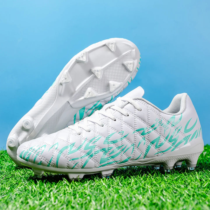 Soccer shoes, unisex style, available in long studs and short studs with options for FG and TF, in two colors. Sole spikes