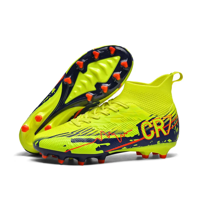 Men Soccer Shoes Cleats Mid-top Non-Slip FG/TF Football Boots Chuteira Campo High-quality Match Sneakers Futsal Indoor