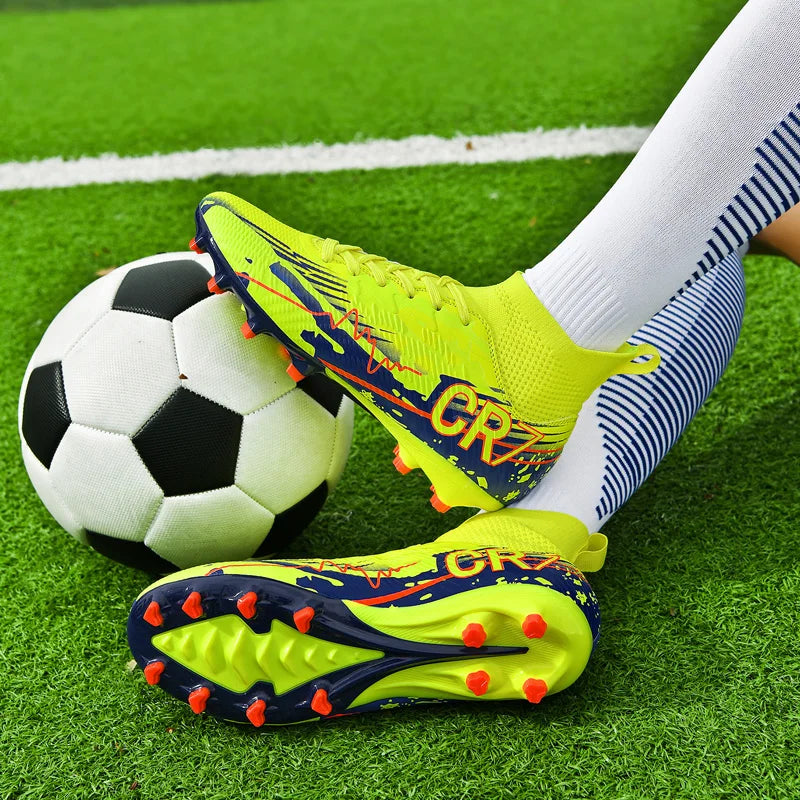 Men Soccer Shoes Cleats Mid-top Non-Slip FG/TF Football Boots Chuteira Campo High-quality Match Sneakers Futsal Indoor