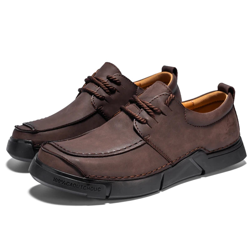 Shoes for Man Are Fashionable Dark Brown Loafers Suitable Outdoor Activities Breathable Daily Casual Shoes with Lace Up Design
