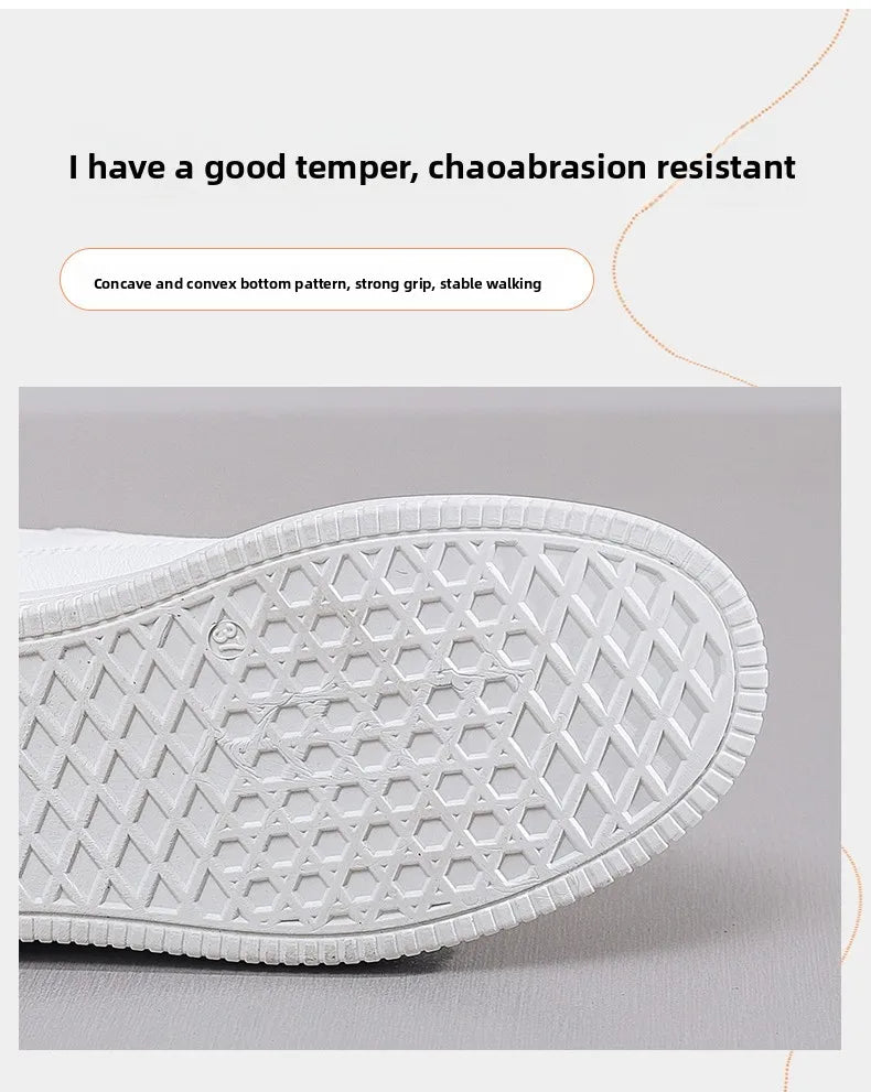 2025 Japanese-style White Sneakers for Ladies, High-top, Rugged and Durable, Thick Sole, Height-increasing, Casual Shoes