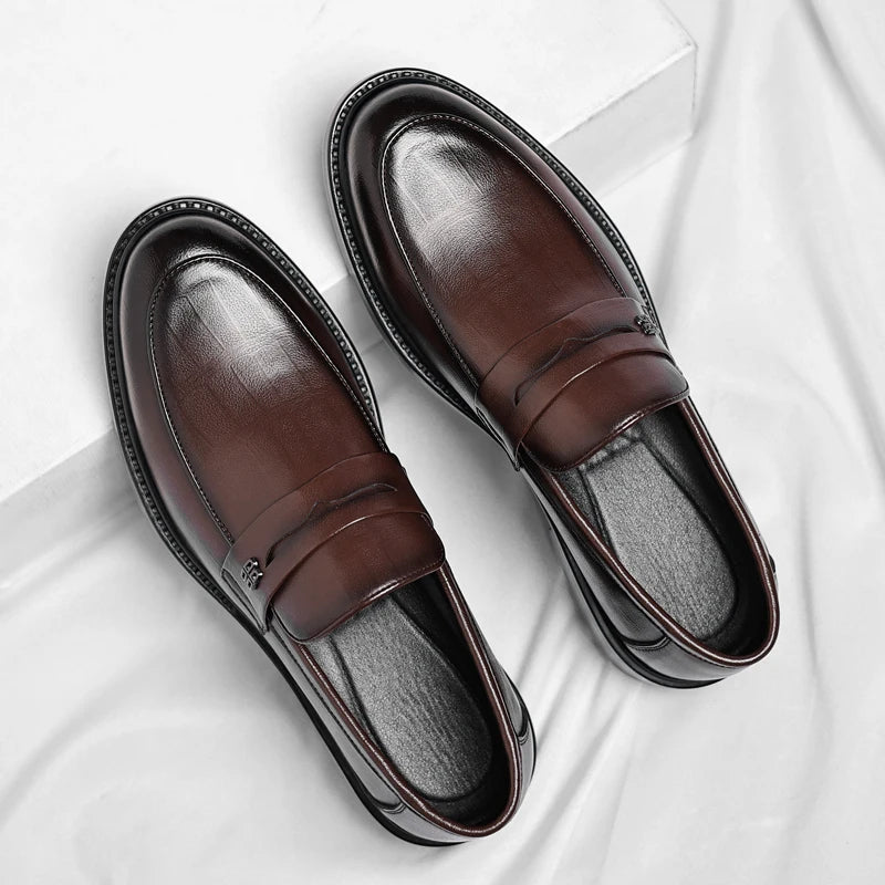 Male Shoes High Quality Fashion Men Business Shoes Italian Handmade Shoes Genuine Leather Loafers Slip-ons Men Casual Footwear