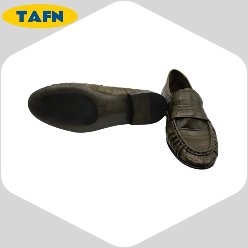 Loafers Slip-on Flat Shoes Trendy Style High-End Good-Looking All-Matching Comfortable Refined and Simple  A40101