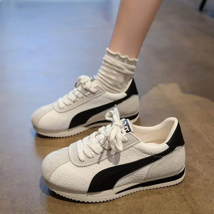 Sneakers Women's Sporty Casual Flat Bottom Shoes Autumn New Breathable Lightweight Soft Bottom Rubber Platform Shoes