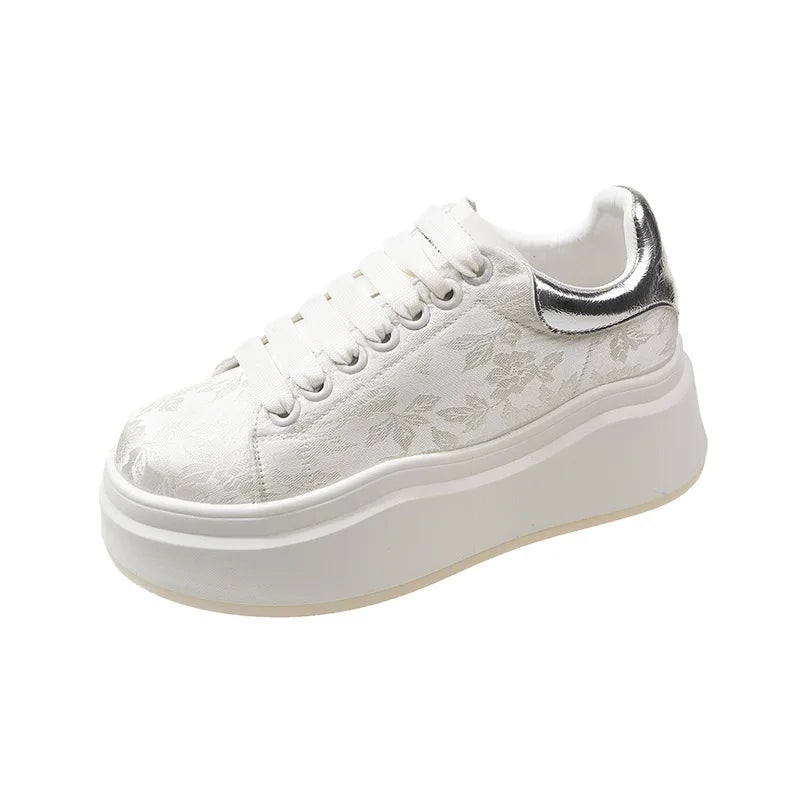 Sneakers for Women 2024 New Fashion Platform Shoe Spring Autumn Casual Flats Female Thick Sole Breathable White Vulcanized Shoes