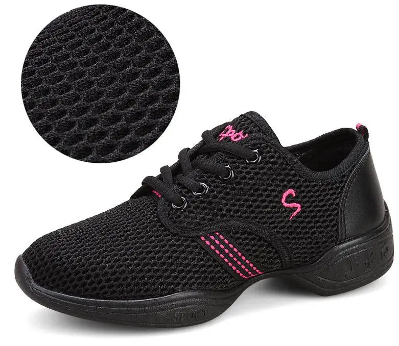 Lightweight Sneakers Fashion Sports Feature Soft Outsole Breathable Running Modern Dance Shoes Sneakers for Woman Practice Shoes