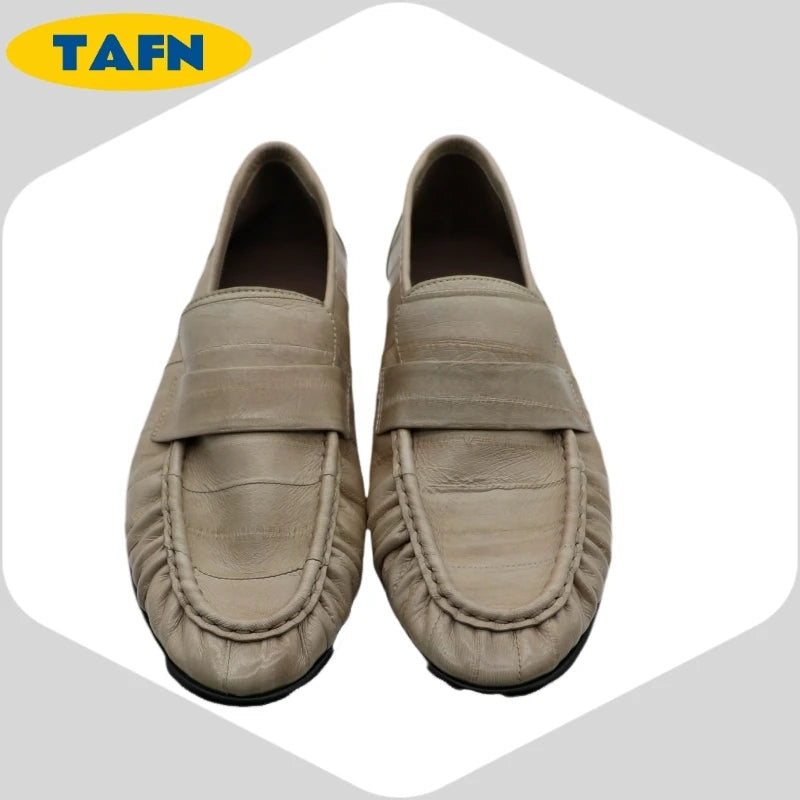 Loafers Slip-on Flat Shoes Trendy Style High-End Good-Looking All-Matching Comfortable Refined and Simple  A40101