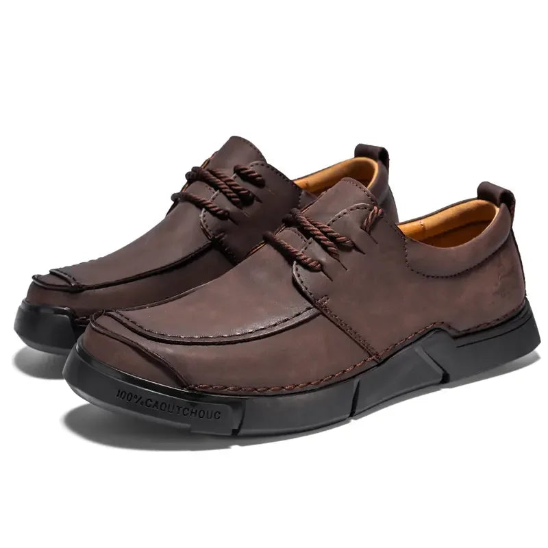 Shoes for Man Are Fashionable Dark Brown Loafers Suitable Outdoor Activities Breathable Daily Casual Shoes with Lace Up Design