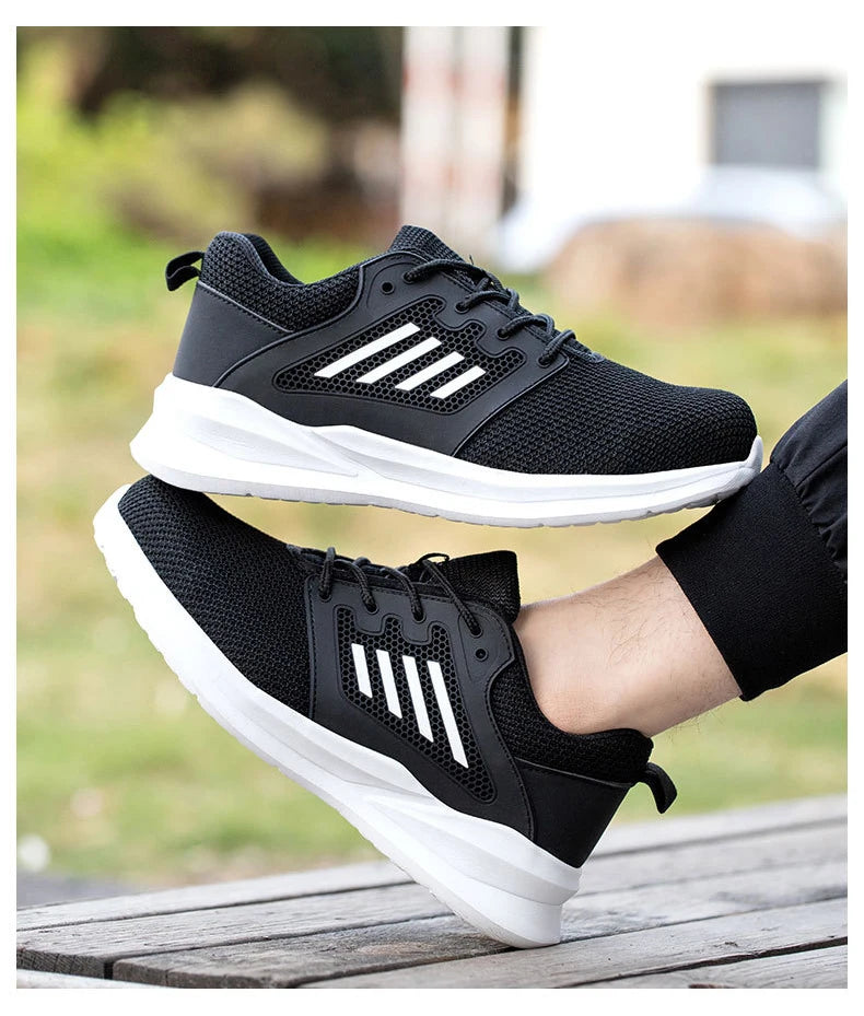 Men Work Sneakers Steel Toe Shoes light Breathable Safety Shoes Puncture-Proof Boots Fashion Indestructible Footwear Security