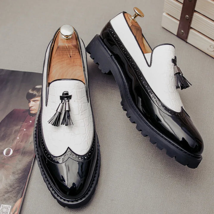 Fashion Shoes Office Shoes Slip-on Shoe Mens Leather Shoe Berathable Moccasins Fringed Men Shoes 2025 New Zapatos Para Hombres