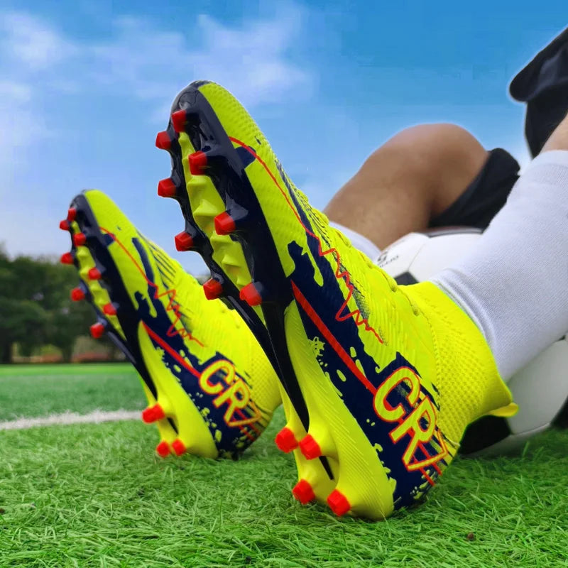 Men Soccer Shoes Cleats Mid-top Non-Slip FG/TF Football Boots Chuteira Campo High-quality Match Sneakers Futsal Indoor