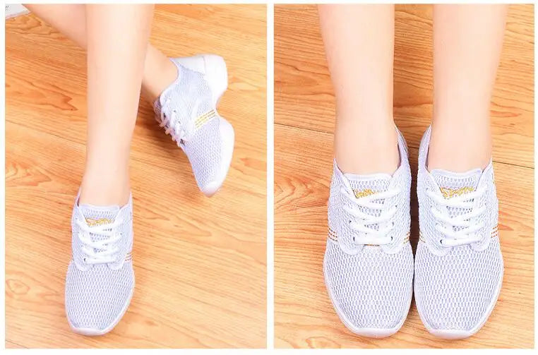 Lightweight Sneakers Fashion Sports Feature Soft Outsole Breathable Running Modern Dance Shoes Sneakers for Woman Practice Shoes