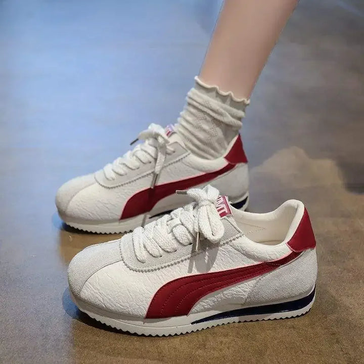 Sneakers Women's Sporty Casual Flat Bottom Shoes Autumn New Breathable Lightweight Soft Bottom Rubber Platform Shoes