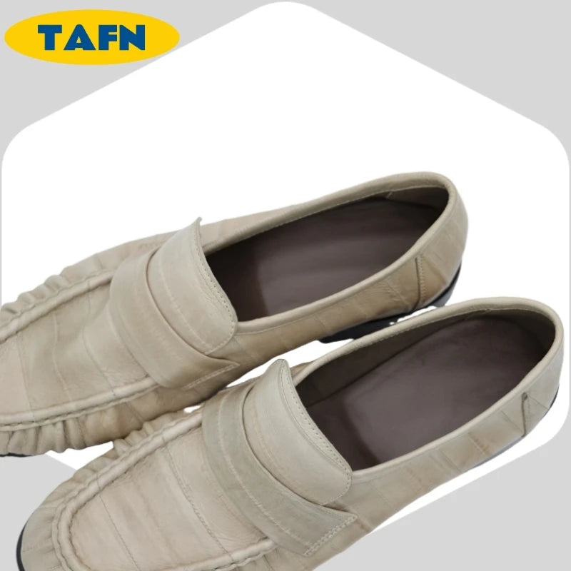 Loafers Slip-on Flat Shoes Trendy Style High-End Good-Looking All-Matching Comfortable Refined and Simple  A40101