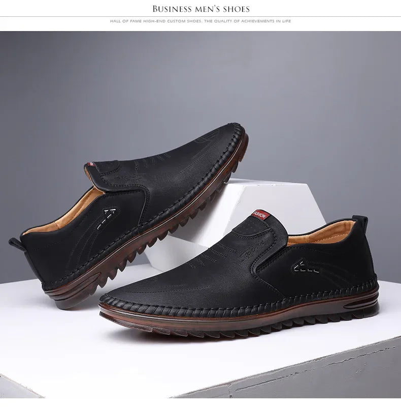 High Quality Men Shoes Handmade Leather Footwear Male Casual Business Flats Outdoor Soft Soled Travel Sneakers Brand Moccasins