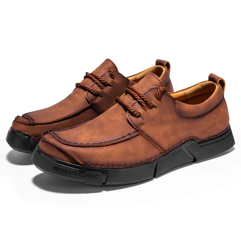 Shoes for Man Are Fashionable Dark Brown Loafers Suitable Outdoor Activities Breathable Daily Casual Shoes with Lace Up Design