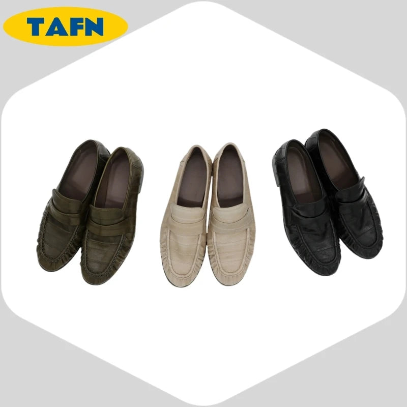 Loafers Slip-on Flat Shoes Trendy Style High-End Good-Looking All-Matching Comfortable Refined and Simple  A40101