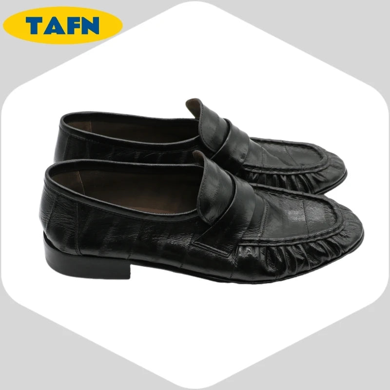 Loafers Slip-on Flat Shoes Trendy Style High-End Good-Looking All-Matching Comfortable Refined and Simple  A40101