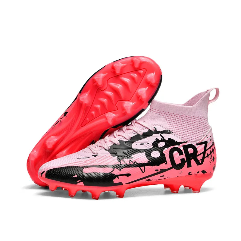 Men Soccer Shoes Cleats Mid-top Non-Slip FG/TF Football Boots Chuteira Campo High-quality Match Sneakers Futsal Indoor