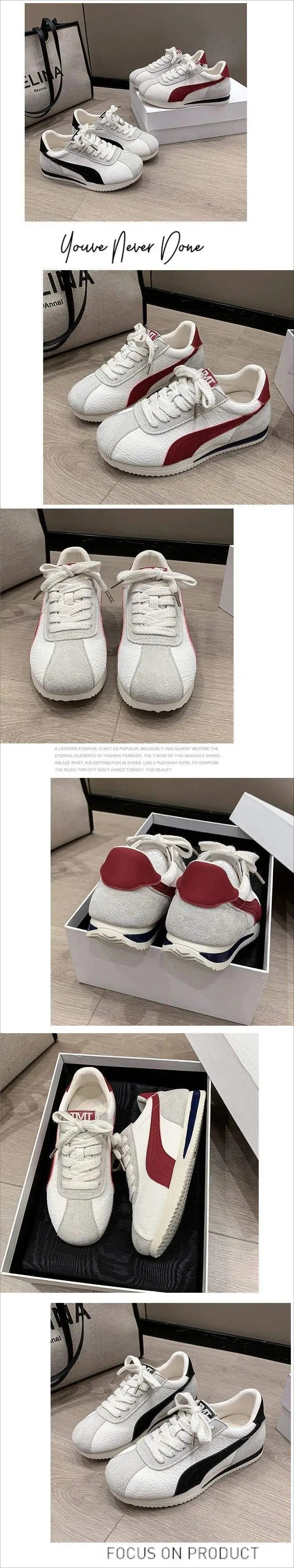 Sneakers Women's Sporty Casual Flat Bottom Shoes Autumn New Breathable Lightweight Soft Bottom Rubber Platform Shoes