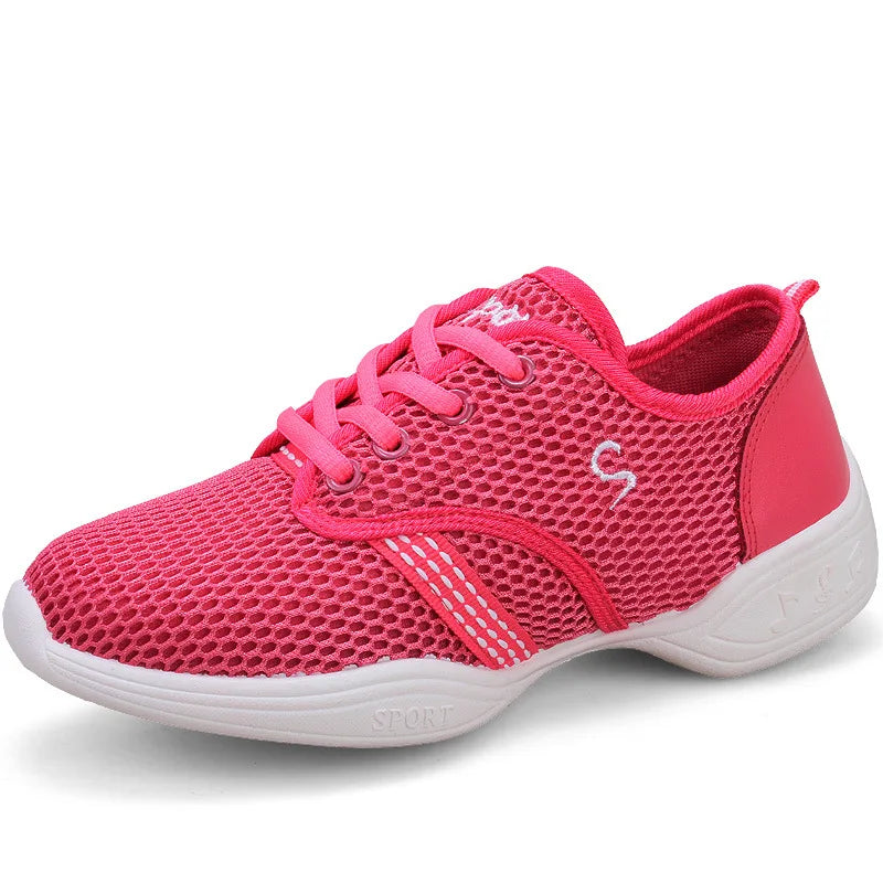 Lightweight Sneakers Fashion Sports Feature Soft Outsole Breathable Running Modern Dance Shoes Sneakers for Woman Practice Shoes