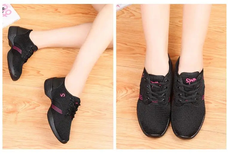 Lightweight Sneakers Fashion Sports Feature Soft Outsole Breathable Running Modern Dance Shoes Sneakers for Woman Practice Shoes