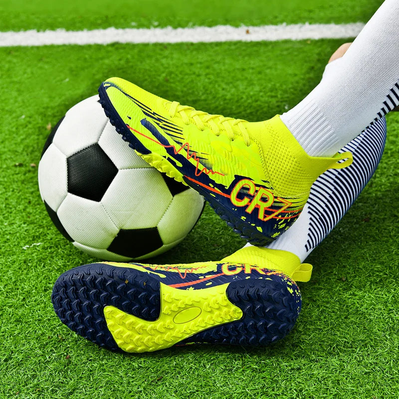 Men Soccer Shoes Cleats Mid-top Non-Slip FG/TF Football Boots Chuteira Campo High-quality Match Sneakers Futsal Indoor