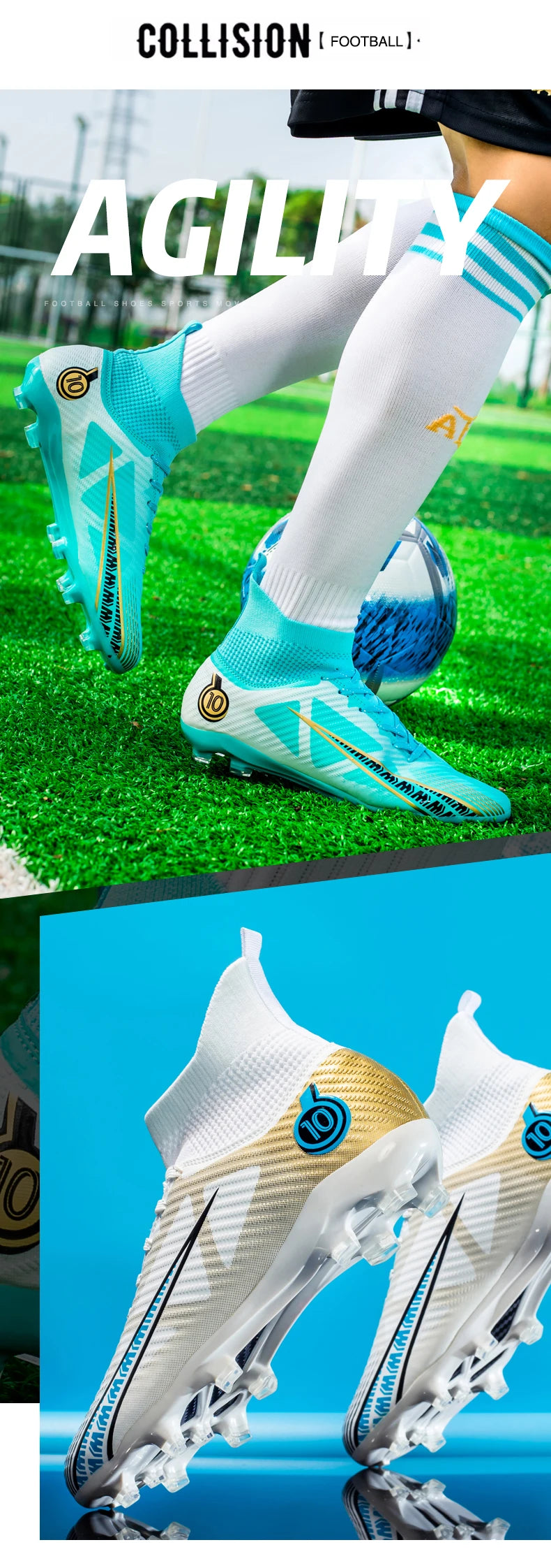 Men Soccer Shoes Kids Football Boots Women Professional Soccer Cleats Antiskid Chaussure Football TF/FG Outdoor Football Shoes