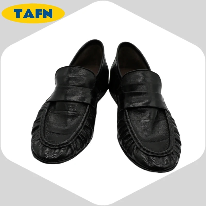 Loafers Slip-on Flat Shoes Trendy Style High-End Good-Looking All-Matching Comfortable Refined and Simple  A40101