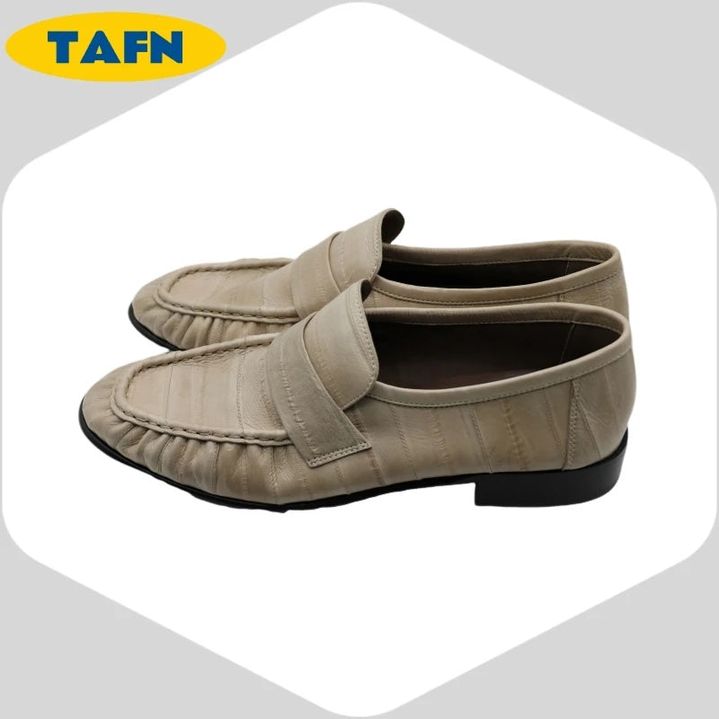 Loafers Slip-on Flat Shoes Trendy Style High-End Good-Looking All-Matching Comfortable Refined and Simple  A40101