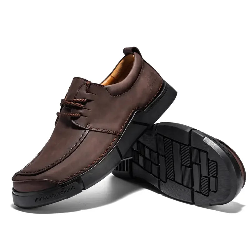 Shoes for Man Are Fashionable Dark Brown Loafers Suitable Outdoor Activities Breathable Daily Casual Shoes with Lace Up Design