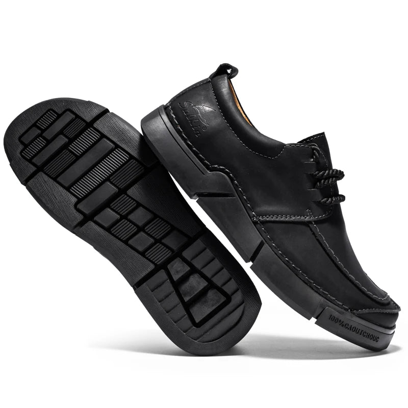 Shoes for Man Are Fashionable Dark Brown Loafers Suitable Outdoor Activities Breathable Daily Casual Shoes with Lace Up Design