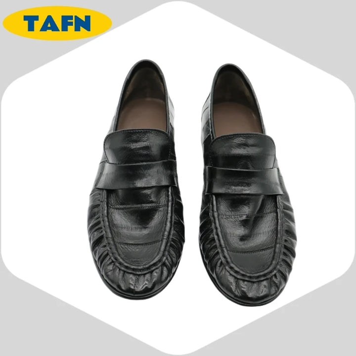 Loafers Slip-on Flat Shoes Trendy Style High-End Good-Looking All-Matching Comfortable Refined and Simple  A40101