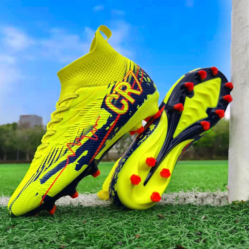Men Soccer Shoes Cleats Mid-top Non-Slip FG/TF Football Boots Chuteira Campo High-quality Match Sneakers Futsal Indoor
